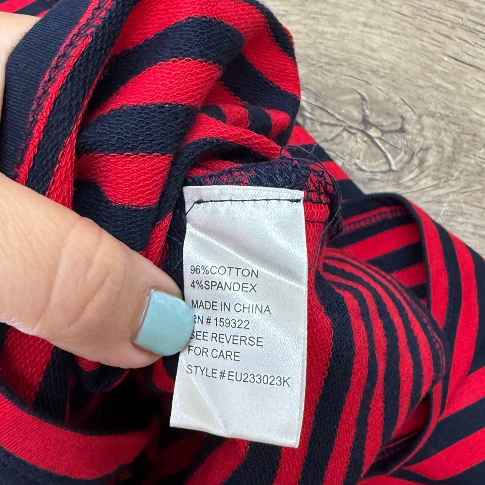 Evereve Red and Navy Striped Tee Dress - Picture 7 of 8
